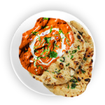 Garlic Nan With Spicy Chicken 